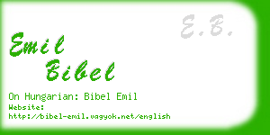 emil bibel business card